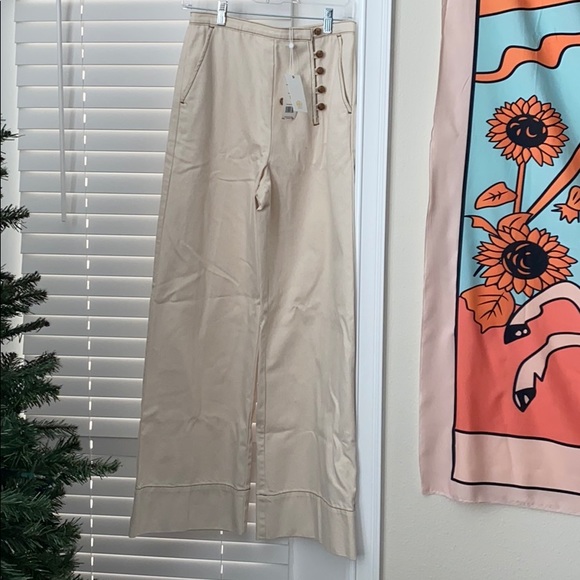 NWT Tory Burch Twill Button Front Trousers - Picture 4 of 9